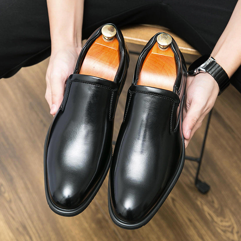 Men's Formal Business British Casual Leather Shoes Retro Black / 46 Men's Formal Business British Casual Leather Shoes Retro Black / 46