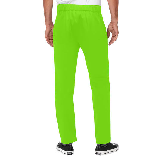 Lime Green Men's All Over Print Casual Trousers