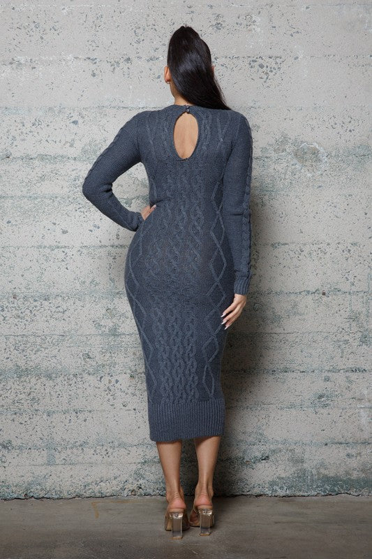 Charlize Cable Pattern Sweater Long Dresses - Mocha - ENE TRENDS -custom designed-personalized- tailored-suits-near me-shirt-clothes-dress-amazon-top-luxury-fashion-men-women-kids-streetwear-IG-best