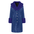 Sleek and Sassy PU Fur-Trimmed Lapel Long Coat