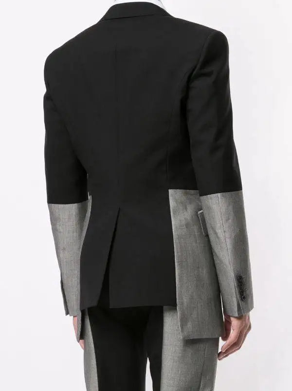 Color Gray black Patchwork 2-piece Men's Suits