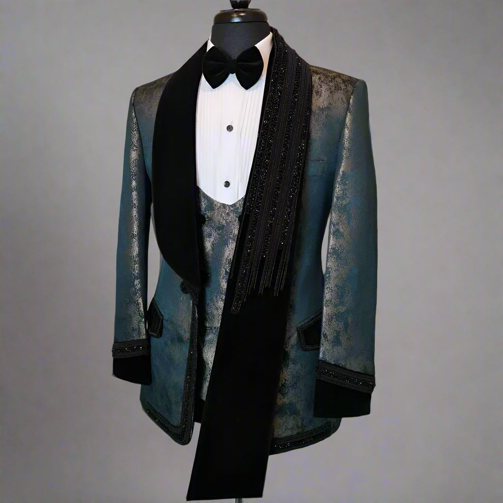 Crystal Lapel Tailored Blazer Jacket