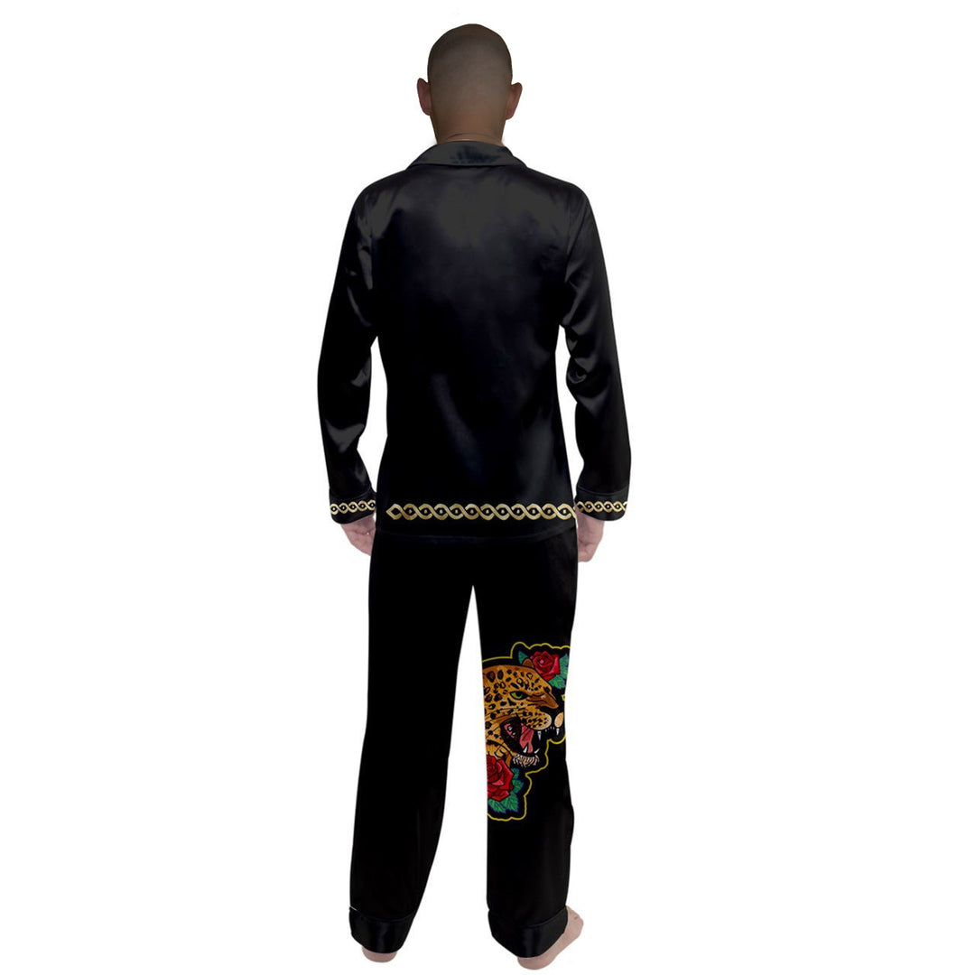 Polished Primal 1 Men's Long Sleeve Satin Pajamas Set - ENE TRENDS -custom designed-personalized-near me-shirt-clothes-dress-amazon-top-luxury-fashion-men-women-kids-streetwear-IG