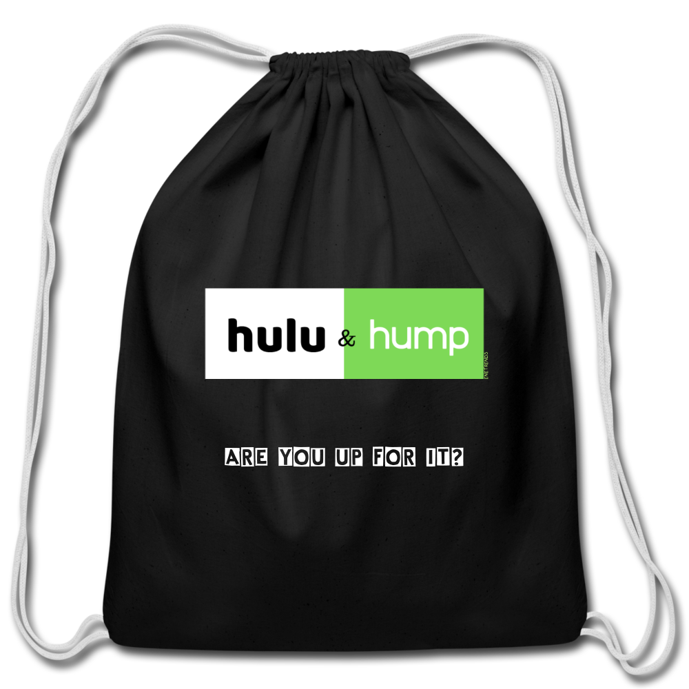 Hulu & Hump Cotton Drawstring Bag - black
