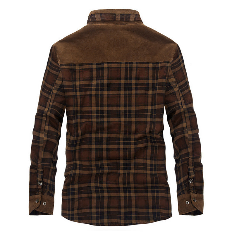 Men's Plaid Thick Warm Fleece double sided Jackets - Pure Cotton - ENE TRENDS -custom designed-personalized-near me-shirt-clothes-dress-amazon-top-luxury-fashion-men-women-kids-streetwear-IG