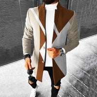 E-Money Mocha Cream New Fashion Stand Collar Top Mid Length Coat