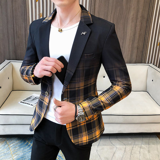 Mens Plaid Suit Slim Fit Blazer - ENE TRENDS -custom designed-personalized-near me-shirt-clothes-dress-amazon-top-luxury-fashion-men-women-kids-streetwear-IG