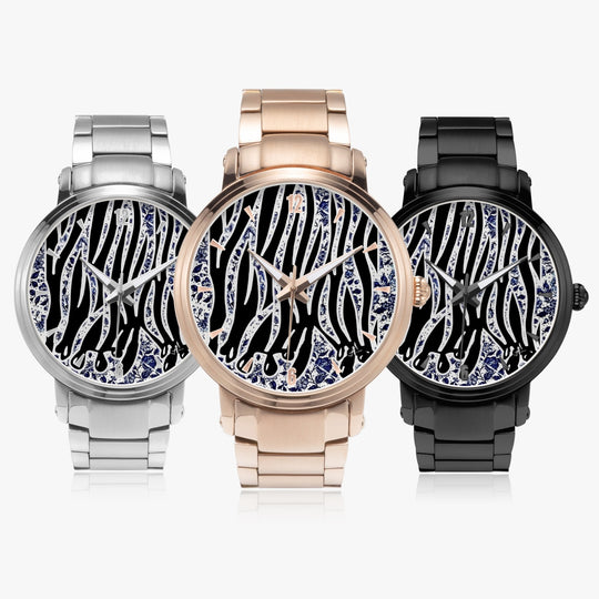 New  Zebra Drip - Tablue Steel Strap Automatic Watch (With Indicators) - ENE TRENDS -custom designed-personalized-near me-shirt-clothes-dress-amazon-top-luxury-fashion-men-women-kids-streetwear-IG