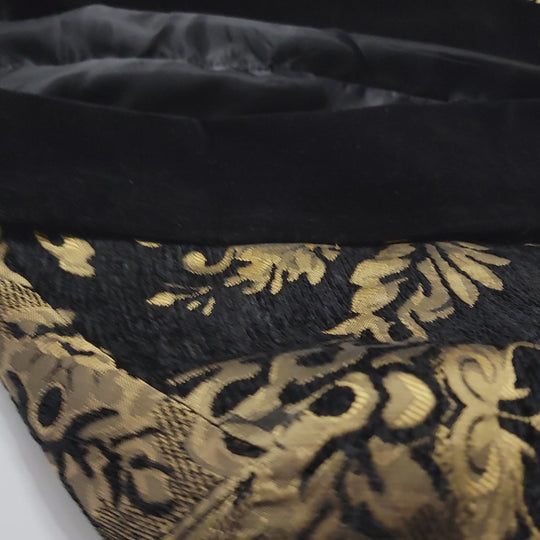 Di' Gentlemen's Black Gold Floral Jacquard 2 Pc Slim Fit Suit