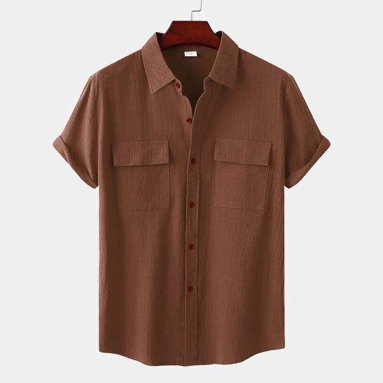 Diddy Linen Casual Men's Short Sleeve Shirt with Square Collar - ENE TRENDS -custom designed-personalized-near me-shirt-clothes-dress-amazon-top-luxury-fashion-men-women-kids-streetwear-IG-best