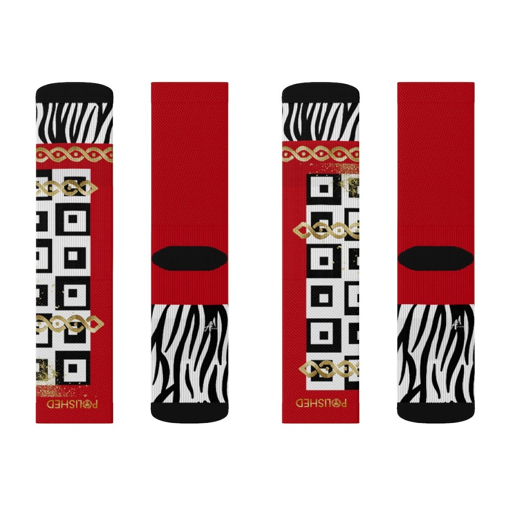 Polished Punteggiato Ze Red Socks - ENE TRENDS -custom designed-personalized-near me-shirt-clothes-dress-amazon-top-luxury-fashion-men-women-kids-streetwear-IG