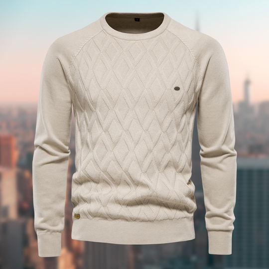 New Cotton Men's Sweater Pullover Solid Color_Luxury