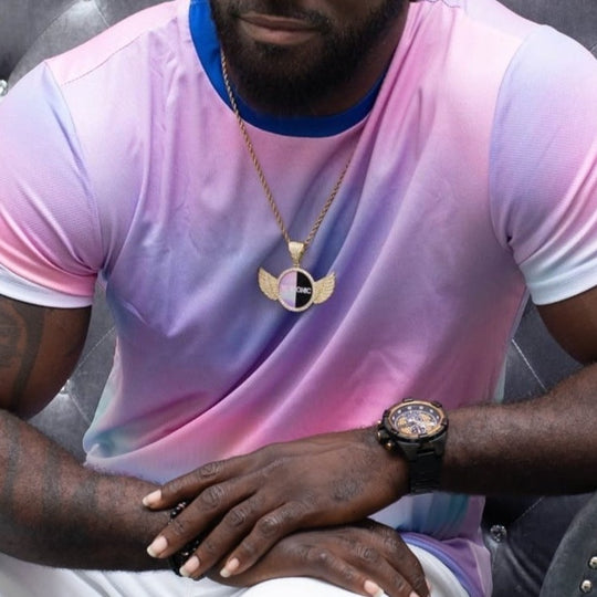 Be ICONIC Pink Camouflage Wings Gold Photo Pendant with Rope Chain - ENE TRENDS -custom designed-personalized- tailored-suits-near me-shirt-clothes-dress-amazon-top-luxury-fashion-men-women-kids-streetwear-IG-best