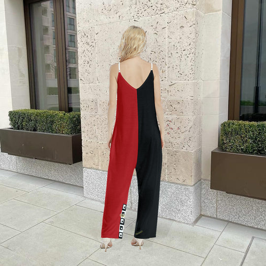 Polished Punteggiato Red Women's Loose Cami Jumpsuit - ENE TRENDS -custom designed-personalized-near me-shirt-clothes-dress-amazon-top-luxury-fashion-men-women-kids-streetwear-IG