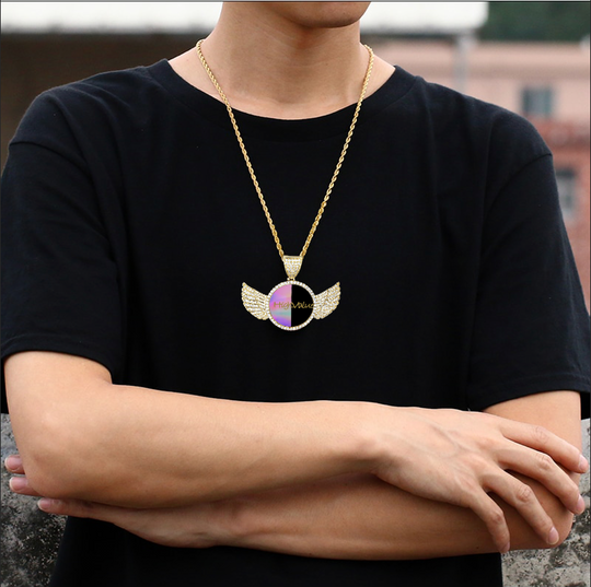 High Value Wings Bling Pendant with Rope Chain Necklace Gold Edition - ENE TRENDS -custom designed-personalized-near me-shirt-clothes-dress-amazon-top-luxury-fashion-men-women-kids-streetwear-IG-best