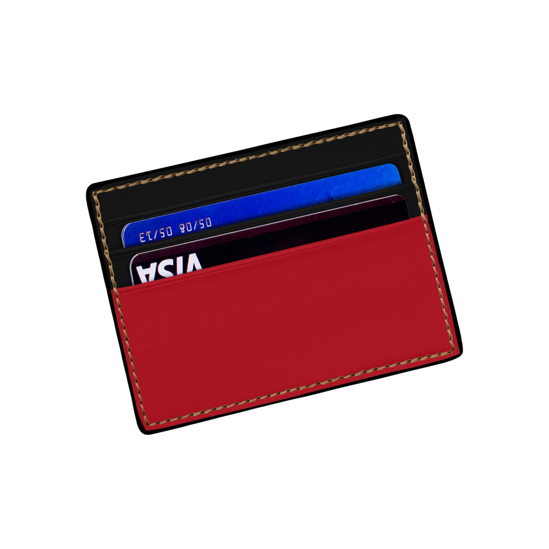 Red Line Card Holder Red Bottom wallet