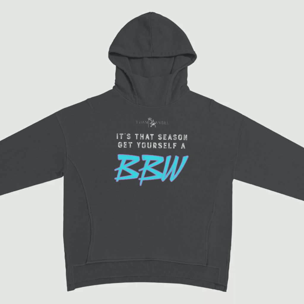 Its That Season Get Yourself A BBW Unisex Washed Slit Hem Turtleneck Hoodie, Snow Wash / L