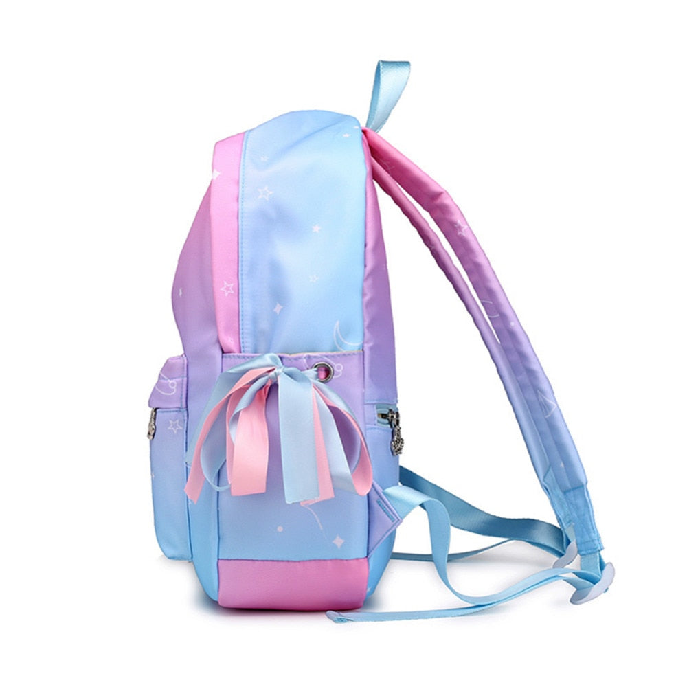 Girl's Pastel Rainbow Color Backpack - ENE TRENDS