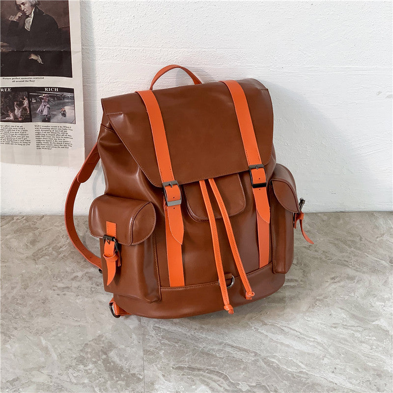 Men's PU Leather Brown Large-capacity Travel Backpack - ENE TRENDS -custom designed-personalized- tailored-suits-near me-shirt-clothes-dress-amazon-top-luxury-fashion-men-women-kids-streetwear-IG-best