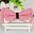 Elegant Polyester Bow Tie with Gold Accent Corners – Unisex Formal Accessory