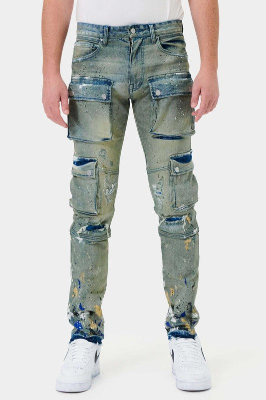 PACKM MULTI CARGO SLIM STRAIGHT DENIM - ENE TRENDS -custom designed-personalized- tailored-suits-near me-shirt-clothes-dress-amazon-top-luxury-fashion-men-women-kids-streetwear-IG-best