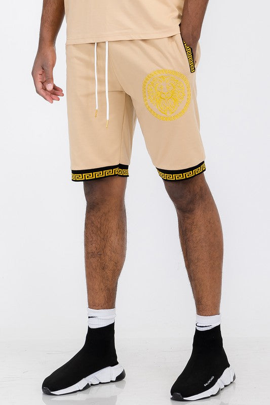 Mens Lion Head Black and Gold Detail Shorts - ENE TRENDS -custom designed-personalized- tailored-suits-near me-shirt-clothes-dress-amazon-top-luxury-fashion-men-women-kids-streetwear-IG-best