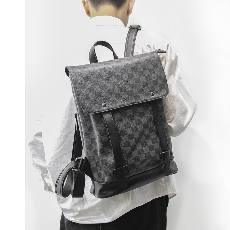Gray Black Checkered Backpack Travel Bag - ENE TRENDS -custom designed-personalized- tailored-suits-near me-shirt-clothes-dress-amazon-top-luxury-fashion-men-women-kids-streetwear-IG-best