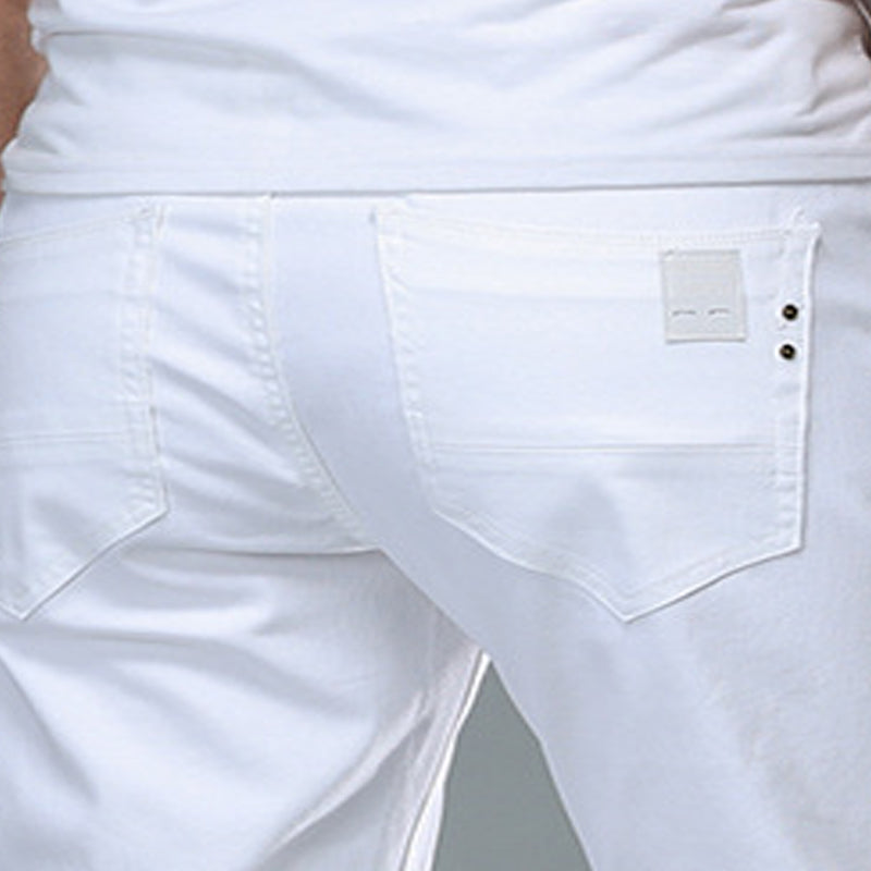 Men's Straight-Leg Stretch Pure White Jeans