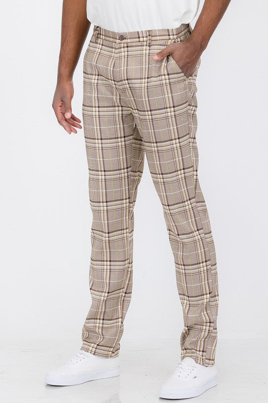 Mens Khaki Plaid Trouser Pants by Weiv - ENE TRENDS -custom designed-personalized- tailored-suits-near me-shirt-clothes-dress-amazon-top-luxury-fashion-men-women-kids-streetwear-IG-best