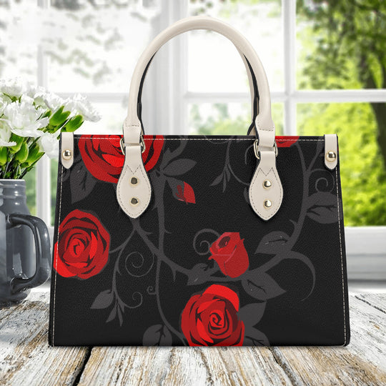 AM Luxury Roses PU Leather Tote Bag - ENE TRENDS -custom designed-personalized- tailored-suits-near me-shirt-clothes-dress-amazon-top-luxury-fashion-men-women-kids-streetwear-IG-best