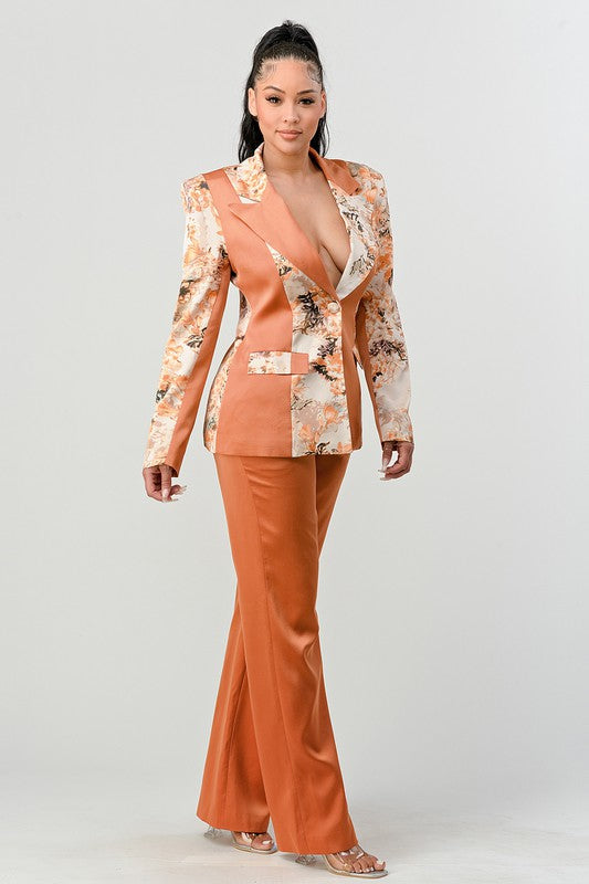 ATHINA TRANSITION PRINT BLAZER AND PANT SUIT