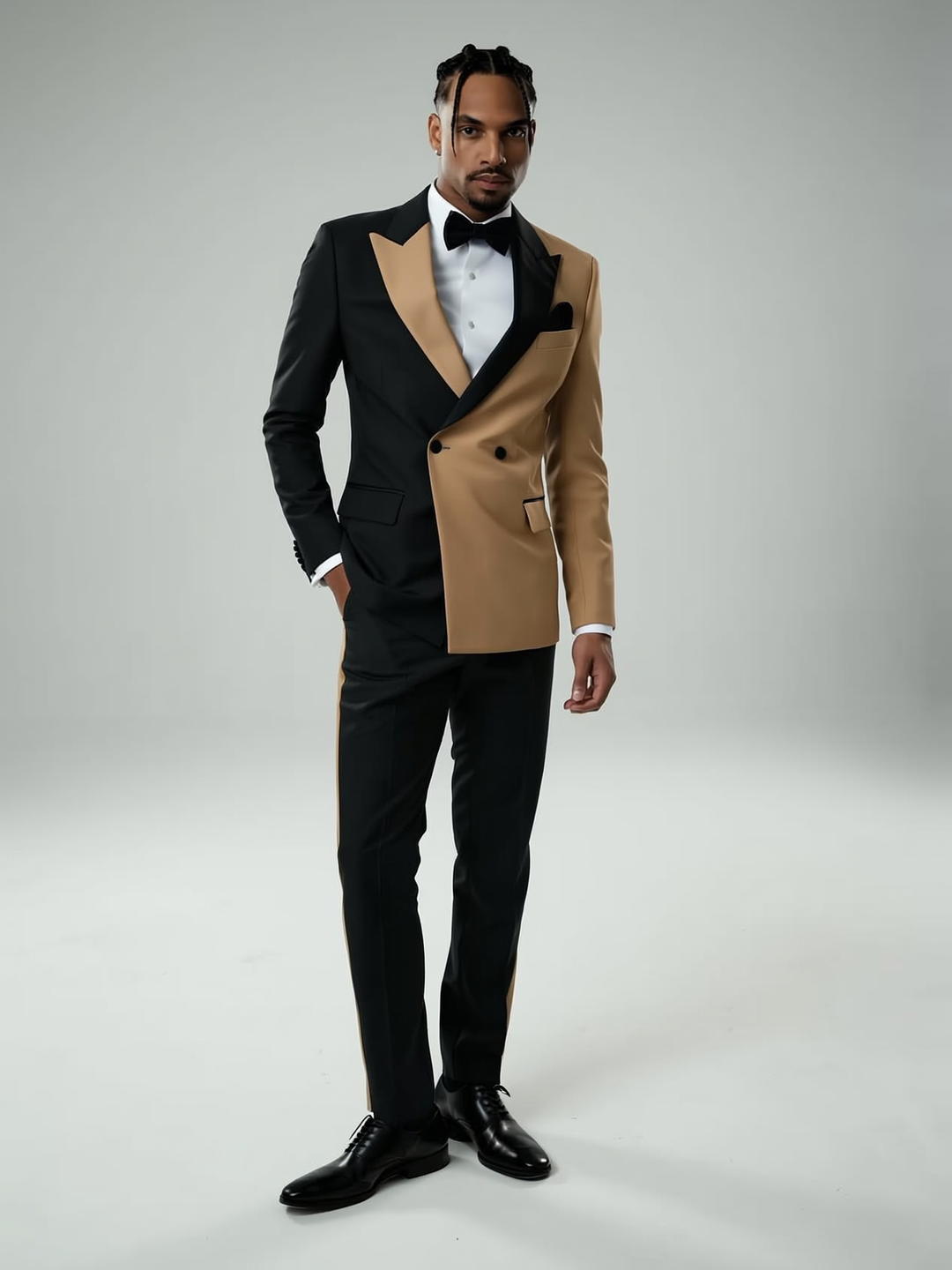 Two-Tone Peak Lapel One Button Luxurious Men's Suit Custom Made