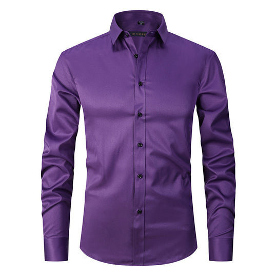 Spring And Autumn Formal Casual High-end Black Shirt Men's Long Sleeve