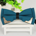 Elegant Polyester Bow Tie with Gold Accent Corners – Unisex Formal Accessory