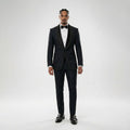 Men's Classic Black Luxury Design Crystal Beaded One Button Tailor-Made Two-Piece Suit