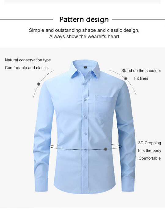 Men's Business Casual Long Sleeve Shirt