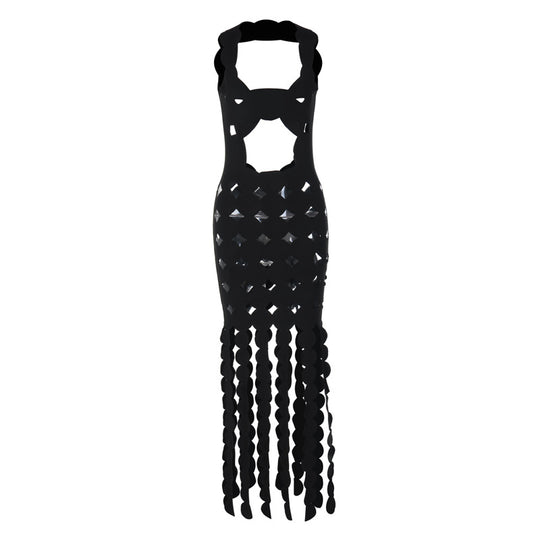 Geometric Asymmetry Backless Black Midi Dress with Hollow Design - ENE TRENDS -custom designed-personalized- tailored-suits-near me-shirt-clothes-dress-amazon-top-luxury-fashion-men-women-kids-streetwear-IG-best
