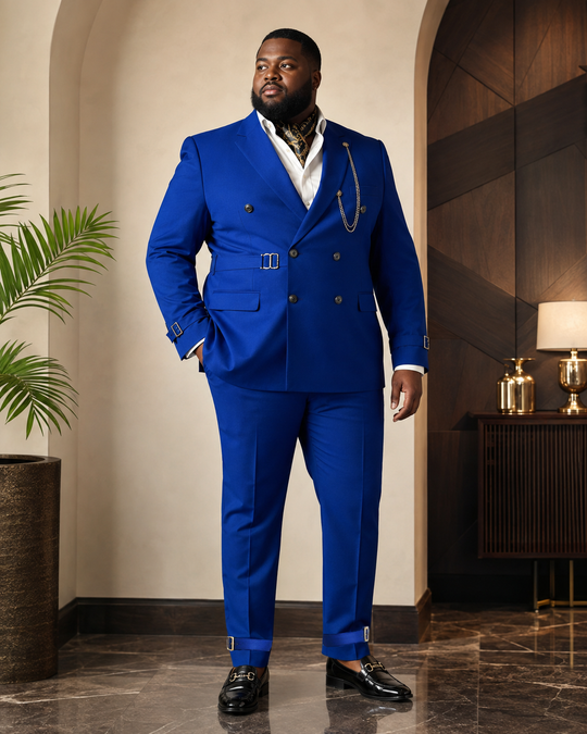 Royal Blue Strapped Collection Custom 2-Piece Suit