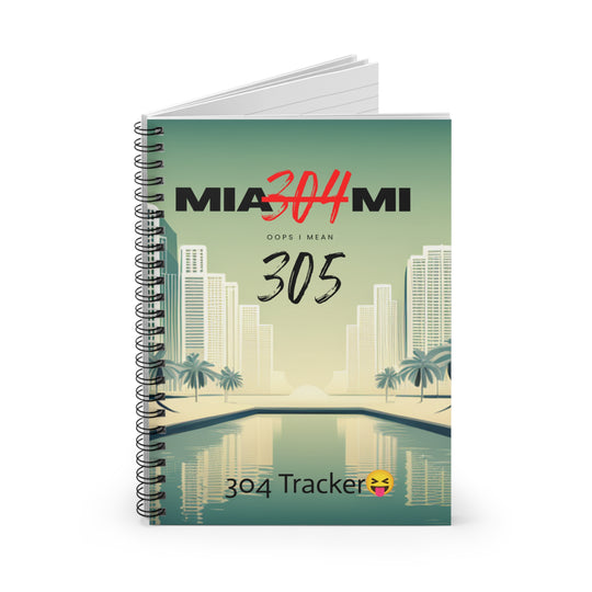 Miami 304 305 Meme Spiral Notebook - Ruled Line