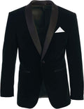 True Kings Men's Premium Slim Fit Shawl Lapel Velvet Jacket-Multi Colors