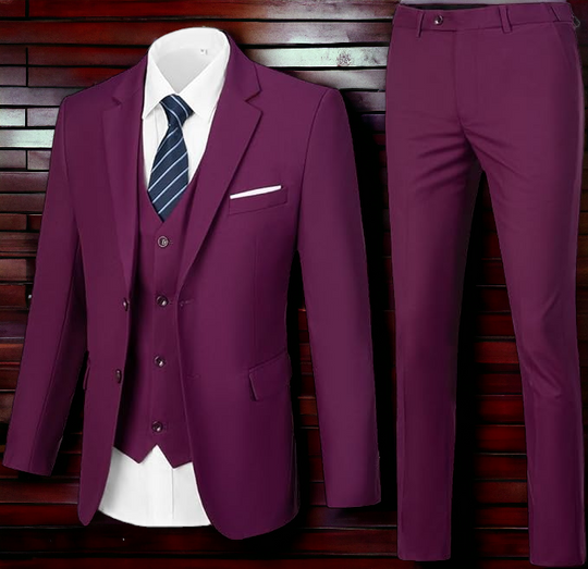 Purple Grape 3 Piece Stunning Mens Suit