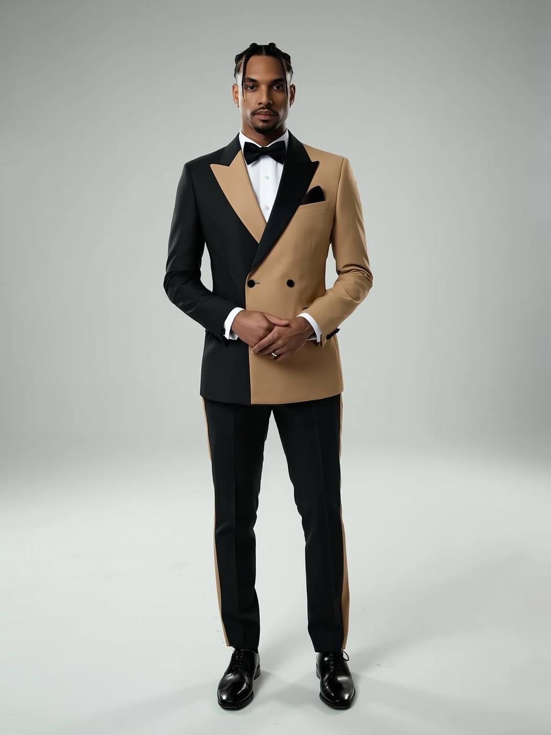 Two-Tone Peak Lapel One Button Luxurious Men's Suit Custom Made