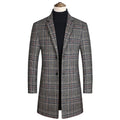 His Elegance Redefined: Wool Side Seam Pocket Trench Plaid Coat by ENETRENDS