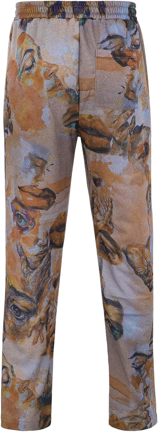 Other Faces Graphic Trend Print Loose Fit Casual Pants