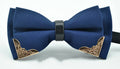 Elegant Polyester Bow Tie with Gold Accent Corners – Unisex Formal Accessory