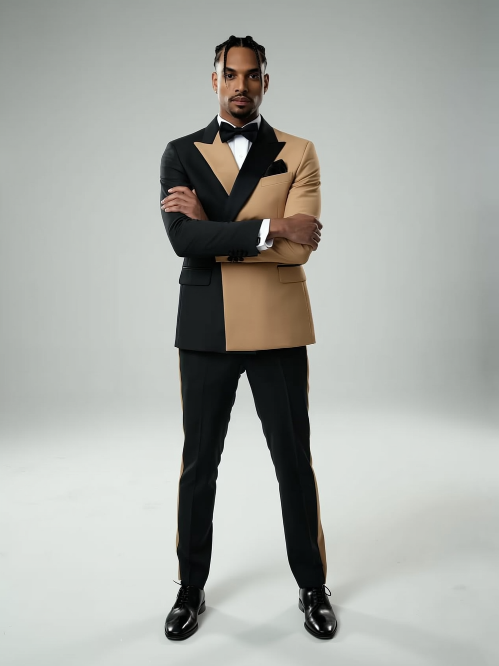 Two-Tone Peak Lapel One Button Luxurious Men's Suit Custom Made