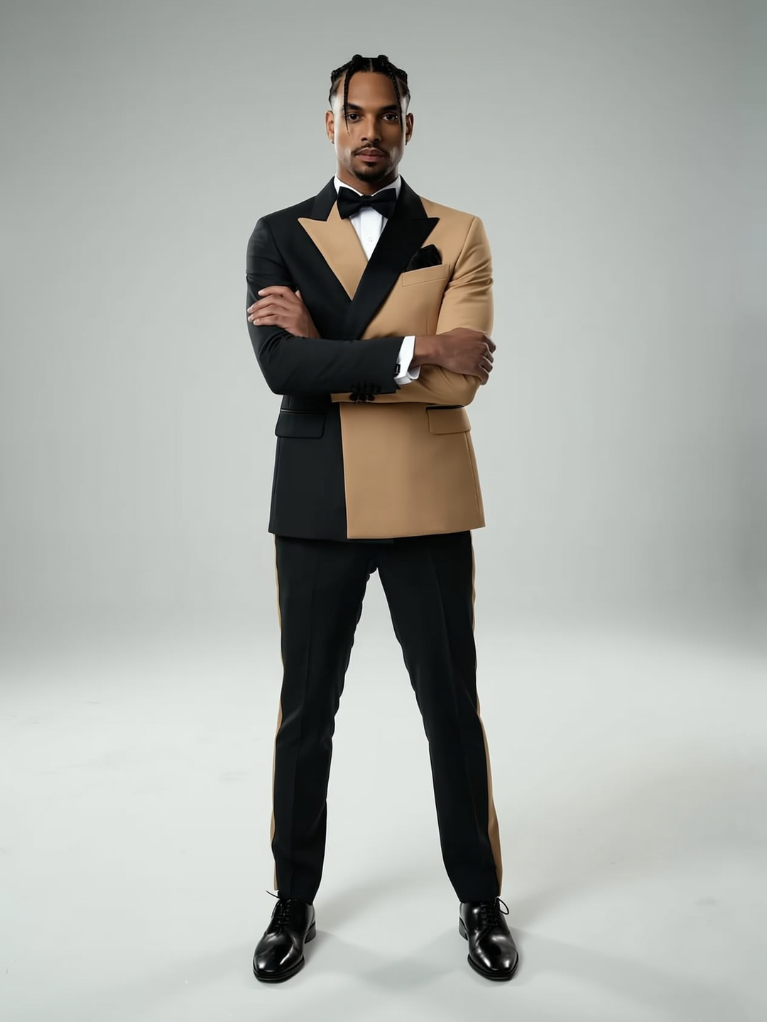 Two-Tone Peak Lapel One Button Luxurious Men's Suit Custom Made