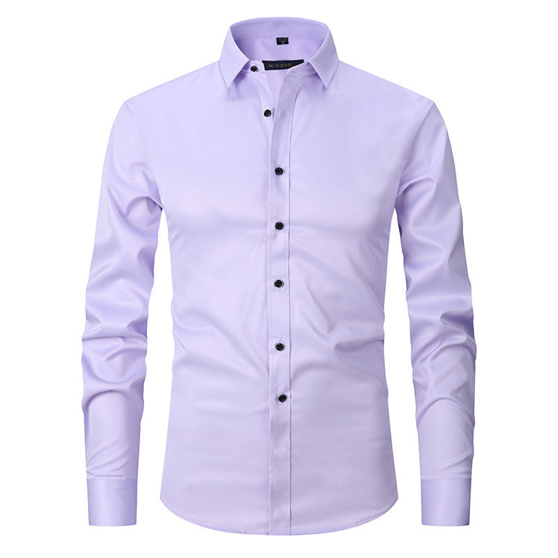 Spring And Autumn Formal Casual High-end Black Shirt Men's Long Sleeve