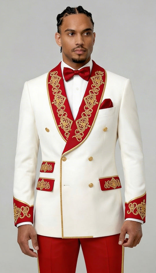Men's Crimson & Cream Gold Embroidery Luxury 2 Piece Suit - ENE TRENDS -custom designed-personalized- tailored-suits-near me-shirt-clothes-dress-amazon-top-luxury-fashion-men-women-kids-streetwear-IG-best