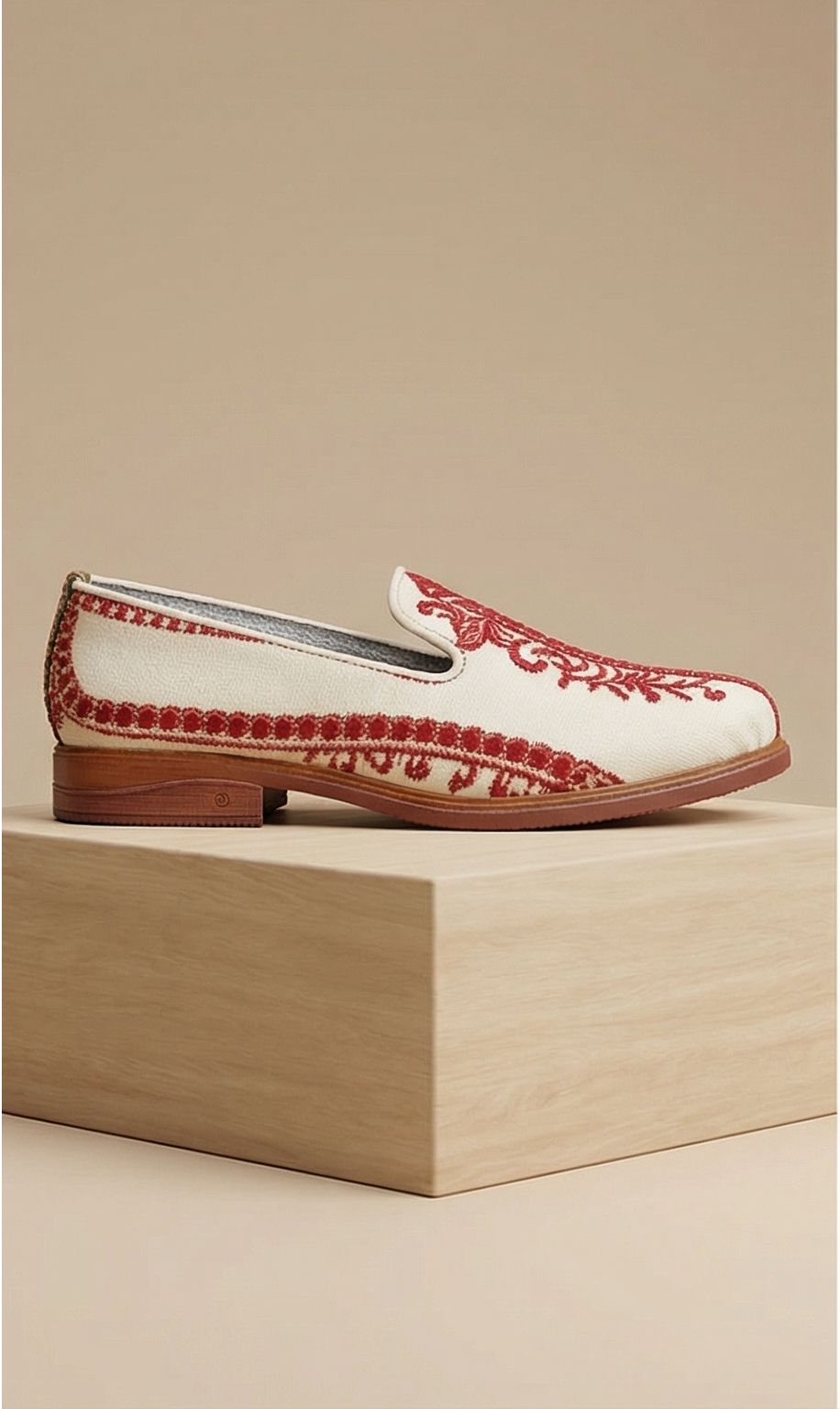 custom baroque loafers men ivory red embroidered slip on dress shoes prom wedding designer loafers handmade